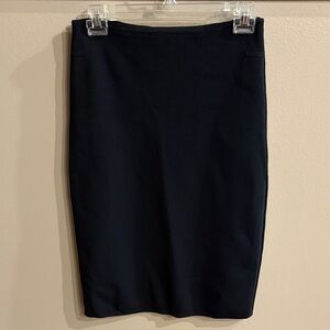 Rag & Bone Classic Black bodycon  Pencil midi Skirt lace up back pull on Small